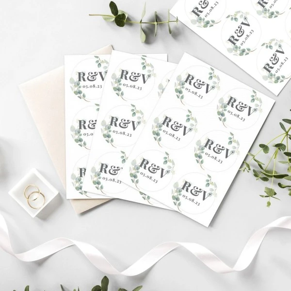 Personalised Botanical Initial Sticker Set 4 Personalised Botanical Initial Sticker Set - Image 2