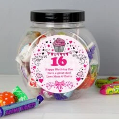 Personalised Birthday Big Age Sweet Jar -Personalise Store p0512k94 2