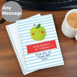 Personalised Apple For The Teacher A5 Notebook -Personalise Store p0512y34 5