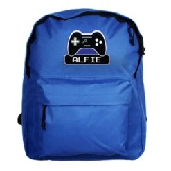 Personalised Gaming Blue Backpack -Personalise Store p0710g99 2