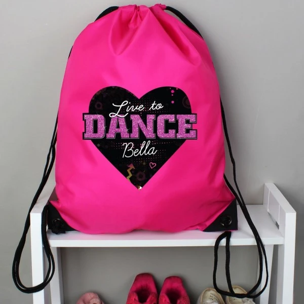 Personalised "Live To Dance" Pink Kit Bag 3 Personalised "Live To Dance" Pink Kit Bag