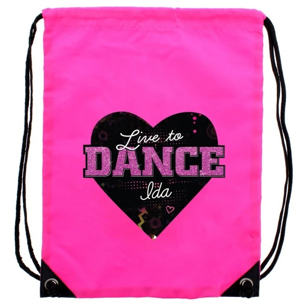 Personalised "Live To Dance" Pink Kit Bag 4 Personalised "Live To Dance" Pink Kit Bag - Image 2