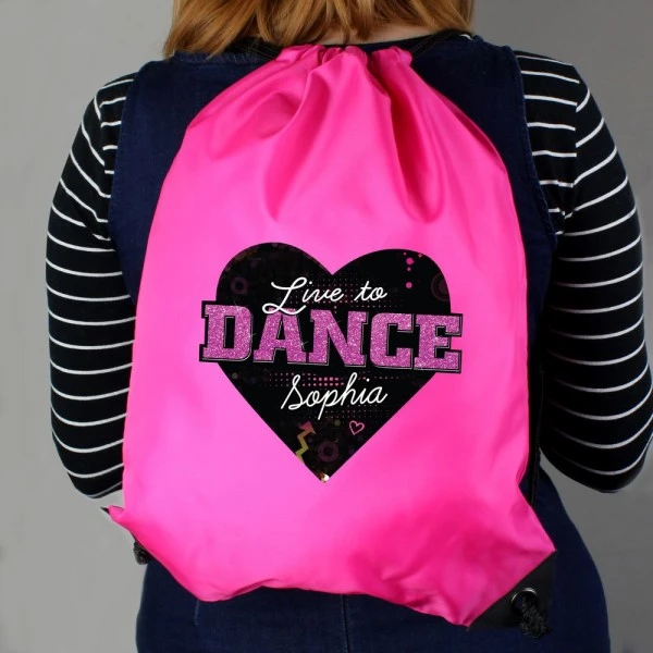 Personalised "Live To Dance" Pink Kit Bag 5 Personalised "Live To Dance" Pink Kit Bag - Image 3