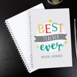 Personalised "Best Teacher Ever" A5 Notebook 10 Personalised "Best Teacher Ever" A5 Notebook -Personalise Store p0712a45 2