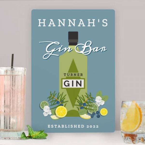Personalised Gin Bar Metal Sign 4 Personalised Gin Bar Metal Sign - Image 2