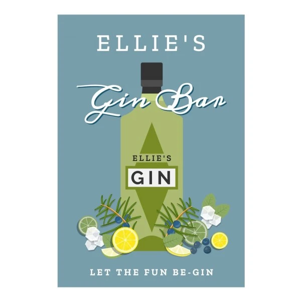 Personalised Gin Bar Metal Sign 6 Personalised Gin Bar Metal Sign - Image 4