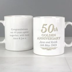 Personalised 50th Golden Anniversary Mug Set 10 Personalised 50th Golden Anniversary Mug Set -Personalise Store p0805i81 3
