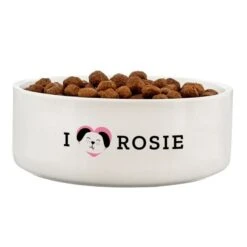Personalised I Love My Dog - Cute Design 14cm Medium Ceramic White Pet Bowl 7 Personalised I Love My Dog - Cute Design 14cm Medium Ceramic White Pet Bowl -Personalise Store p0805j02 1