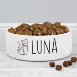 Personalised Scribble Cat 14cm Medium Pet Bowl 8 Personalised Scribble Cat 14cm Medium Pet Bowl -Personalise Store p0805k69 2