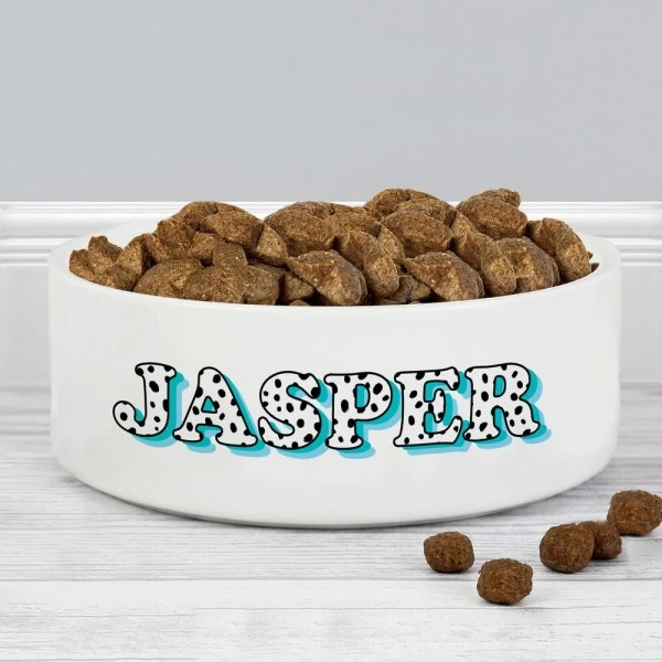 Personalised Blue Spots Name 14cm Medium Pet Bowl 5 Personalised Blue Spots Name 14cm Medium Pet Bowl - Image 3
