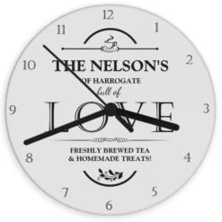 Personalised Full Of Love Glass Clock -Personalise Store p080712 2