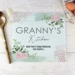 Personalised Abstract Rose Glass Chopping Board/Worktop Saver 10 Personalised Abstract Rose Glass Chopping Board/Worktop Saver -Personalise Store p080793 3