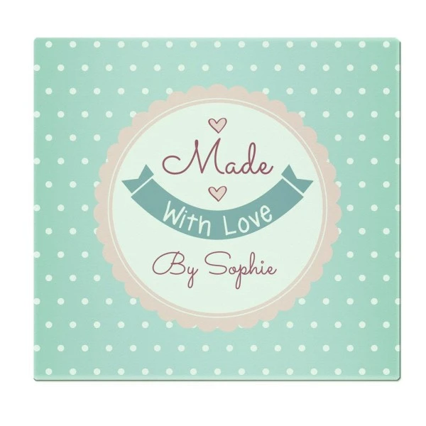 Personalised Made With Love Glass Chopping Board/Worktop Saver 7 Personalised Made With Love Glass Chopping Board/Worktop Saver - Image 5