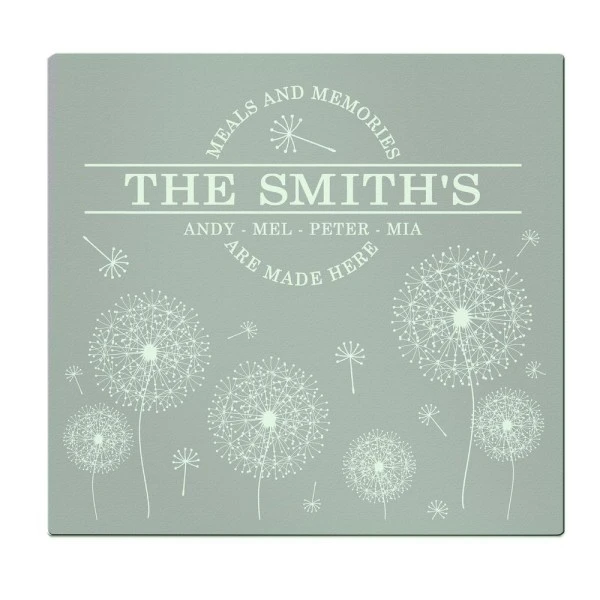 Personalised Dandelion Glass Chopping Board/Worktop Saver 7 Personalised Dandelion Glass Chopping Board/Worktop Saver - Image 5