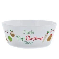 Personalised 1st Christmas Dinner Plastic Bowl 9 Personalised 1st Christmas Dinner Plastic Bowl -Personalise Store p0813b92 3