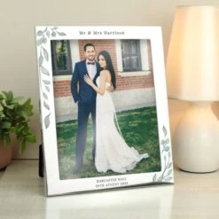 Personalised Botanical 10x8 Silver Photo Frame -Personalise Store p1004a19 2