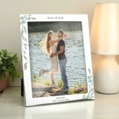 Personalised Botanical 10x8 Silver Photo Frame -Personalise Store p1004a19 3