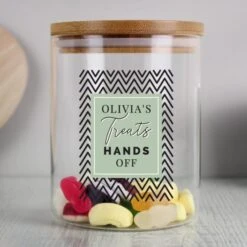 Personalised Free Text Glass Jar With Bamboo Lid 16 Personalised Free Text Glass Jar With Bamboo Lid -Personalise Store p1007d75 6