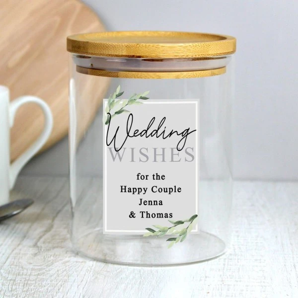 Personalised Botanical Glass Jar With Bamboo Lid 7 Personalised Botanical Glass Jar With Bamboo Lid - Image 5