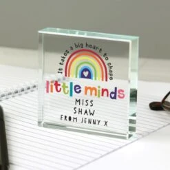 Personalised Shape Little Minds Crystal Token -Personalise Store p1007e27 5