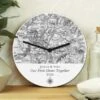 Personalised 1805 - 1874 Old Series Map Compass Wooden Clock -Personalise Store p1011d17