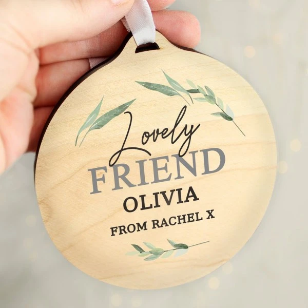 Personalised Leaf Decor Round Wooden Decoration 8 Personalised Leaf Decor Round Wooden Decoration - Image 6