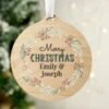 Personalised Wreath Round Wooden Decoration 1 Personalised Wreath Round Wooden Decoration -Personalise Store p1011f14