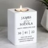 Personalised Couples White Wooden Tea Light Holder -Personalise Store p1011f45