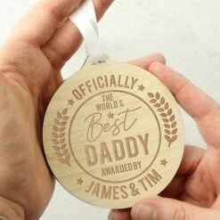 Personalised Officially The Best Round Wooden Medal 12 Personalised Officially The Best Round Wooden Medal -Personalise Store p1011f67 2