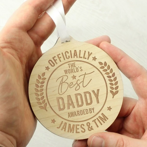 Personalised Officially The Best Round Wooden Medal 5 Personalised Officially The Best Round Wooden Medal - Image 3