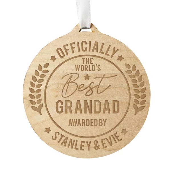Personalised Officially The Best Round Wooden Medal 7 Personalised Officially The Best Round Wooden Medal - Image 5