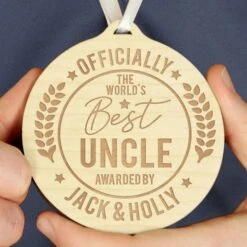 Personalised Officially The Best Round Wooden Medal 17 Personalised Officially The Best Round Wooden Medal -Personalise Store p1011f67 7