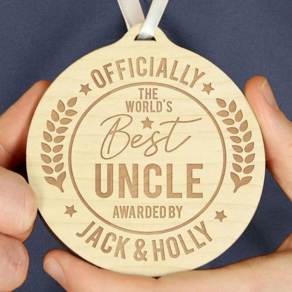 Personalised Officially The Best Round Wooden Medal 10 Personalised Officially The Best Round Wooden Medal - Image 8