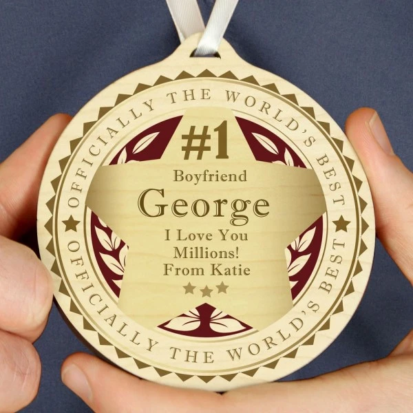 Personalised Number 1 Round Wooden Medal 4 Personalised Number 1 Round Wooden Medal - Image 2
