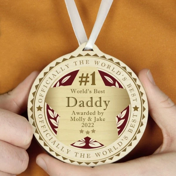 Personalised Number 1 Round Wooden Medal 5 Personalised Number 1 Round Wooden Medal - Image 3