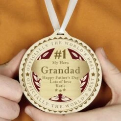 Personalised Number 1 Round Wooden Medal 14 Personalised Number 1 Round Wooden Medal -Personalise Store p1011f68 5