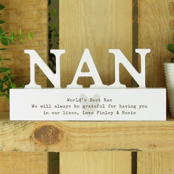Personalised Free Text Heart Wooden Nan Ornament 4 Personalised Free Text Heart Wooden Nan Ornament - Image 2