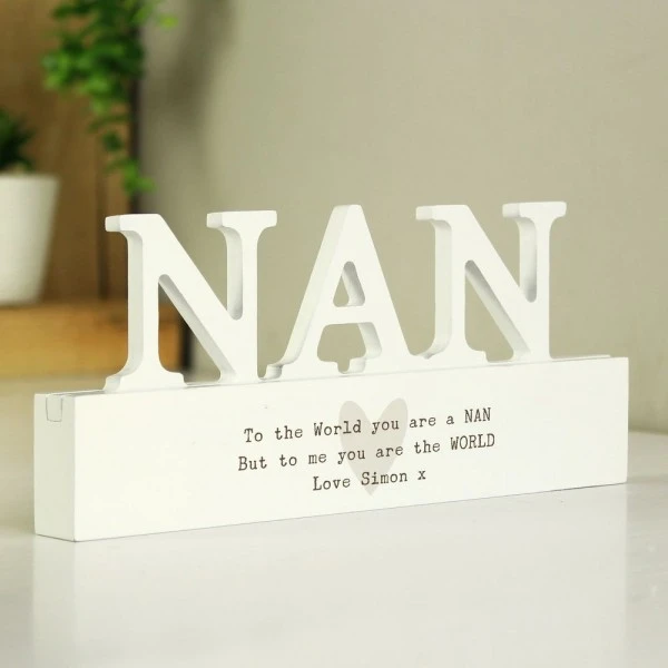 Personalised Free Text Heart Wooden Nan Ornament 5 Personalised Free Text Heart Wooden Nan Ornament - Image 3