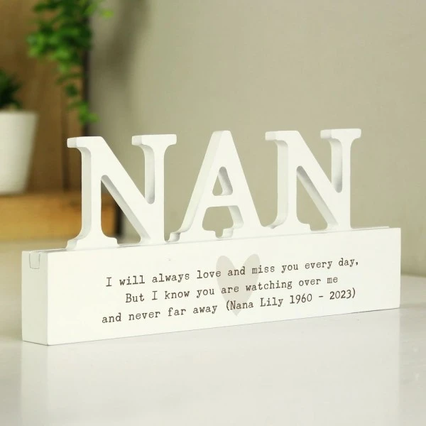 Personalised Free Text Heart Wooden Nan Ornament 6 Personalised Free Text Heart Wooden Nan Ornament - Image 4