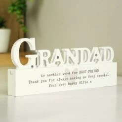 Personalised Free Text Heart Wooden Grandad Ornament -Personalise Store p1011f86 3