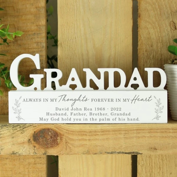 Personalised In Loving Memory Wooden Grandad Ornament 3 Personalised In Loving Memory Wooden Grandad Ornament