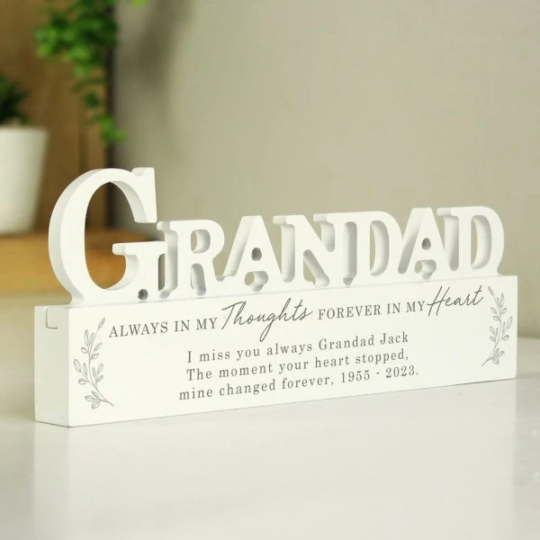 Personalised In Loving Memory Wooden Grandad Ornament 4 Personalised In Loving Memory Wooden Grandad Ornament - Image 2