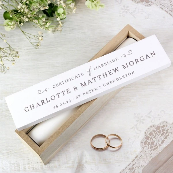 Personalised Wedding Wooden Certificate Holder 4 Personalised Wedding Wooden Certificate Holder - Image 2