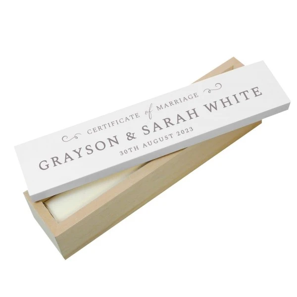Personalised Wedding Wooden Certificate Holder 6 Personalised Wedding Wooden Certificate Holder - Image 4