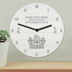 Personalised HOME Shabby Chic Wooden Clock