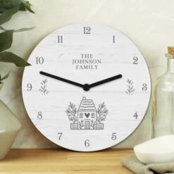Personalised HOME Shabby Chic Wooden Clock 10 Personalised HOME Shabby Chic Wooden Clock -Personalise Store p1011g28 2