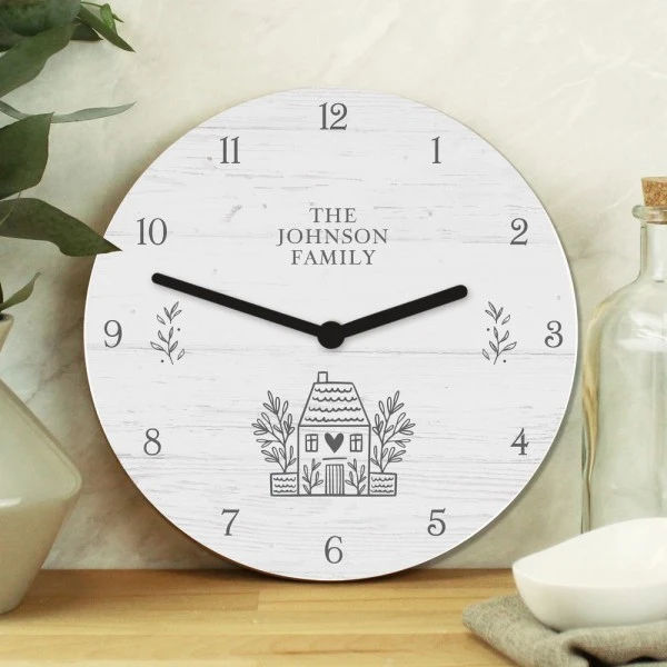 Personalised HOME Shabby Chic Wooden Clock 5 Personalised HOME Shabby Chic Wooden Clock - Image 3