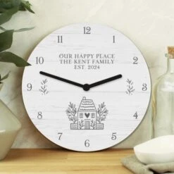 Personalised HOME Shabby Chic Wooden Clock 11 Personalised HOME Shabby Chic Wooden Clock -Personalise Store p1011g28 3