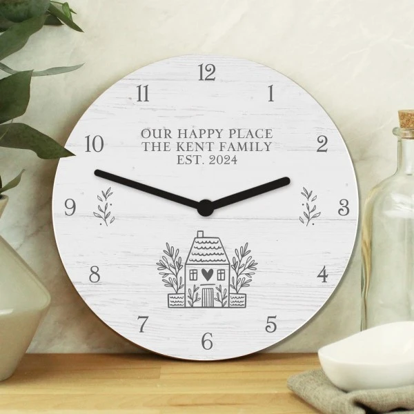 Personalised HOME Shabby Chic Wooden Clock 6 Personalised HOME Shabby Chic Wooden Clock - Image 4