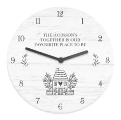 Personalised HOME Shabby Chic Wooden Clock 12 Personalised HOME Shabby Chic Wooden Clock -Personalise Store p1011g28 4